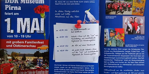 Gro\u00dfes Familienfest mit Oldtimern, Ikarus-Rundfahrten, Kakadu-Shows, Kinderspa\u00df.