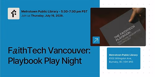 FaithTech Vancouver - Playbook Play Night