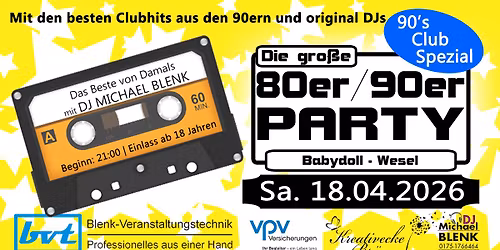 Die Gro\u00dfe 80er \/ 90er Jahre Party - 90s Club Spezial