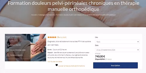 Douleurs pelvi-p\u00e9rin\u00e9ales chroniques en th\u00e9rapie manuelle orthop\u00e9dique