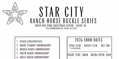Star City Ranch Horse Buckle Series Show #3