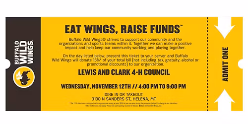 4-H FUNdraiser @ Buffalo Wild Wings