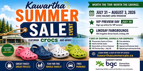 Kawartha Summer Sale Event- Featuring CROCS & More