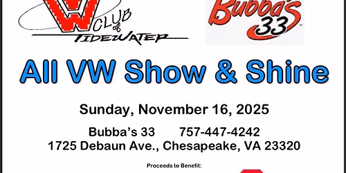 ALL VW Show & Shine To Benefit Toys for Tots (RAIN DATE)