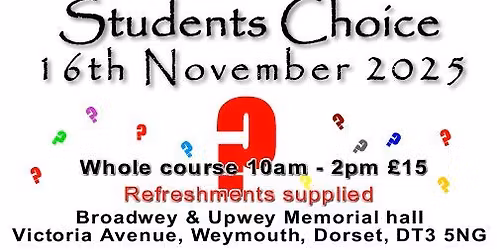 Dance Workshop - Students Choice - 16th November 2025
