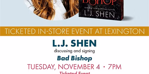 L.J. Shen discussing and signing Bad Bishop