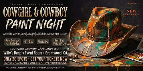 Cowgirl & Cowboy Paint Night \u2014 Paint Your Own Real Cowboy Hat