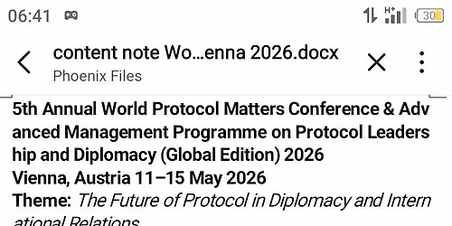 Annual World Conference In Vienna, Austria