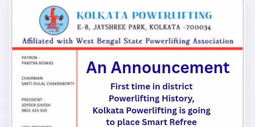 2nd junior, senior,master A,master B ,men and women Kolkata district powerlifting championship