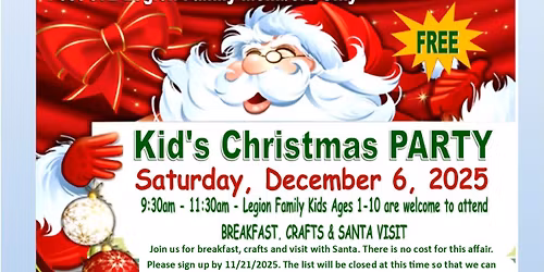 Legion Family Childrens Christmas Party