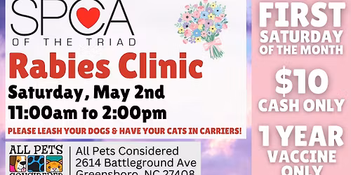 SPCA Rabies Clinic at APC (Battleground)
