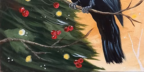 Paint Night at Citrus & Sage Bookshop! Christmas Raven!