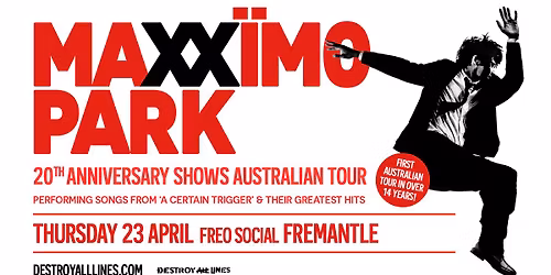 Maximo Park \/\/ Fremantle \/\/ 20th Anniversary Shows \/\/ Freo Social \/\/ 18+