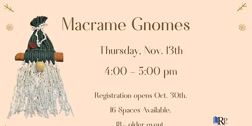 Macrame Gnomes Class