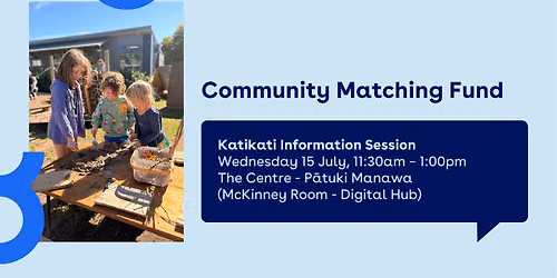 Community Matching Fund Info Session - Katikati
