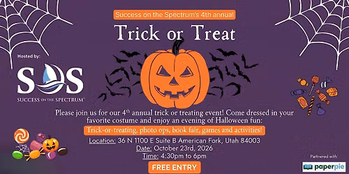 Free Autism 4th Annual Trick or Treat Event