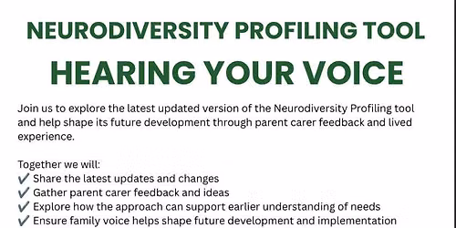 Neurodiversity Profiling Your Tool, Hearing your Voice Workshop