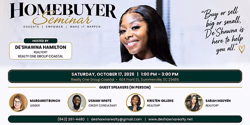Credit Holding You Back? FREE Homebuyer Seminar in Summerville, SC