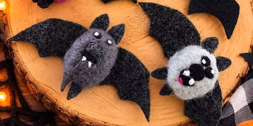 Needle Felted Ghosts and Bats at The Inclusive Bean 10.18.26