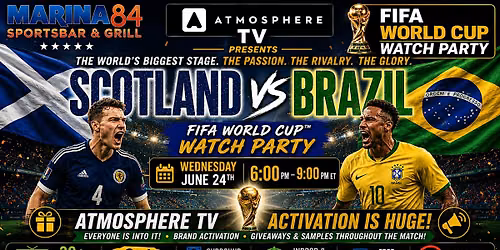 FIFA World Cup Watch Party: Scotland vs Brazil | Atmosphere TV Activatio