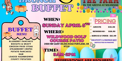 Easter Brunch Buffet @ The Farm on the Greens - BY RESERVATION ONLY-