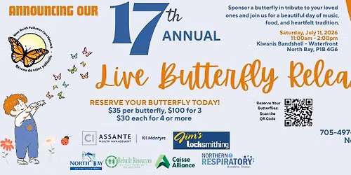 \ud83e\udd8b17th Annual Live Butterfly Release! \ud83e\udd8b