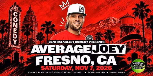 AVERAGE JOEY COMEDY: SATURDAY, NOV 7
