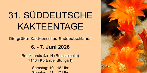 31. S\u00fcddeutsche Kakteentage in Korb (bei Stuttgart