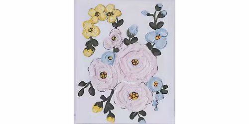 Textured Pink Roses, Acrylic and Mixed Media on Canvas