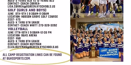 Bowling Green Purples Golf Camp