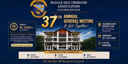37th AGM & Get-together of MOTA - Colombo