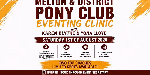 Melton & District Pony Club Eventing Clinic With Karen Blythe & Yona Lloyd