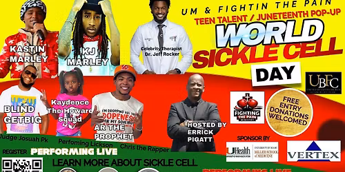 World Sickle Cell Day Concert, Youth Talent Show and Juneteenth Pop-up