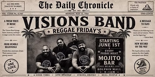 REGGAE FRIDAYS\/ VISIONS BAND@MOJITOBAR DOLPHIN MALL