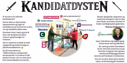 Kandidatdysten inden kommunalvalget - Gratis arrangement, men husk tilmelding her p\u00e5 Facebook