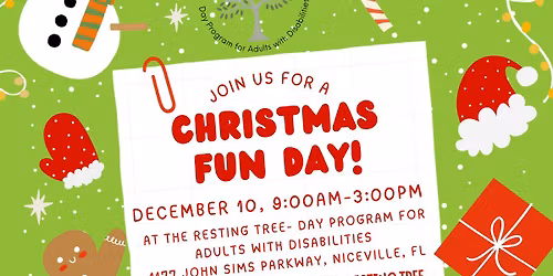 Christmas FUN Day at The Resting Tree- Open to the Public for Adults with Special Needs