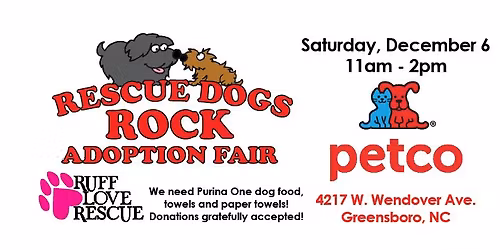 Dec 6th Petco Greensboro Adoption Event 