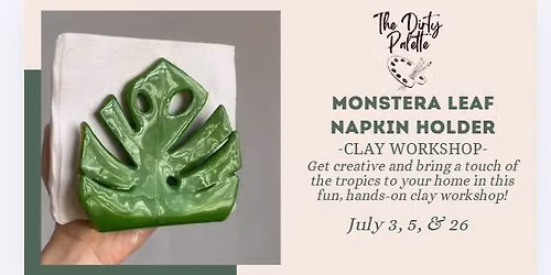 Monstera Leaf Napkin Holder Clay Workshop