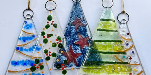 Fused Glass Christmas tree decorations with Arc en Verre