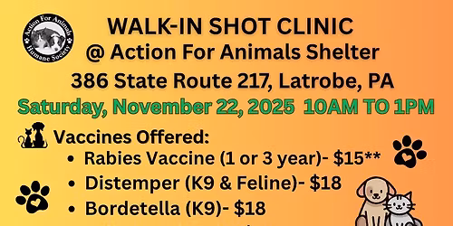 Action For Animals Shot Clinic