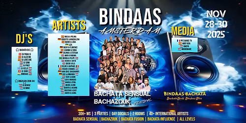 BINDAAS Bachata Sensual & Bachazouk Festival - Nov 28-30, 2025 - Amsterdam