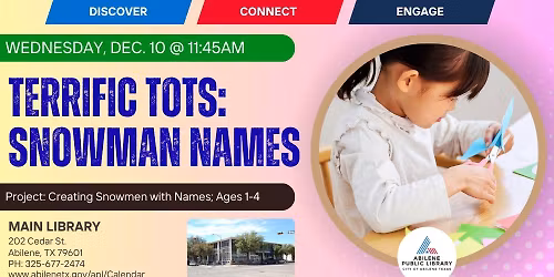 Terrific Tots: Snowman Names (Main Library)