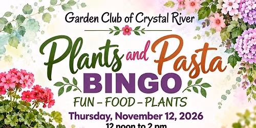 Plants and Pasta Bingo