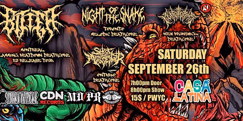BITTER (QC) \/\/ XENOFORMS (NB) \/\/ NIGHT OF THE SNAKE \/\/ SHOOT THE MESSENGER