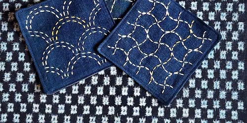 Stitch a Sashiko embroidery coaster in Artist's studio