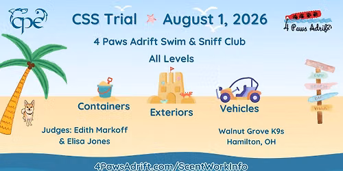 4 Paws Adrift Swim & Sniff Club's Summer CPE CSS Trial