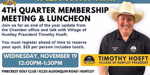 Talk With Tim - 4th Quarter Membership Meeting & Luncheon