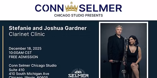 Stefanie and Joshua Gardner Clarinet Clinic in the Conn Selmer Chicago Studio