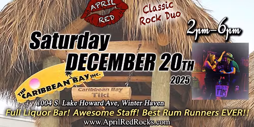 April Red ROCKS the TIKI at Caribbean Bay Bar in Winter Haven!