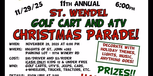 St Wendel Golf Cart and ATV Christmas Parade 